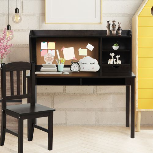 Ensemble Bureau Et Chaise Pour Enfant Bureau Pour Enfant Avec Tiroirs 111,5x61x110,5cm Marron