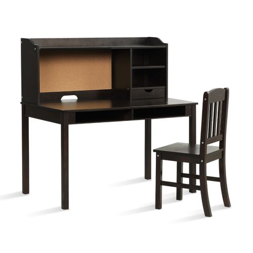 Ensemble Bureau Et Chaise Pour Enfant Bureau Pour Enfant Avec Tiroirs 111,5x61x110,5cm Marron