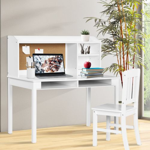 Ensemble Bureau Et Chaise Pour Enfant Bureau Pour Enfant Avec Tiroirs 111,5x61x110,5cm Blanc