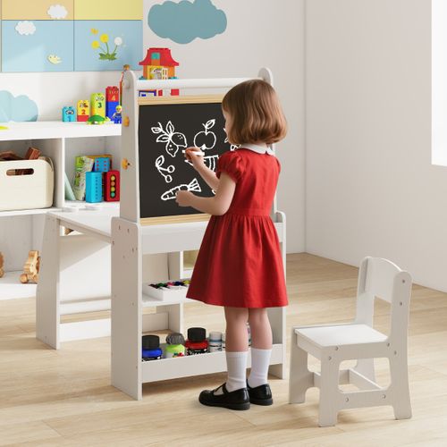 Ensemble Table Et Chaises Pour Enfants Chevalet Table D'étude Avec Chaise Bureau Poste De Travail