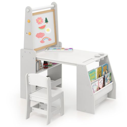 Ensemble Table Et Chaises Pour Enfants Chevalet Table D'étude Avec Chaise Bureau Poste De Travail