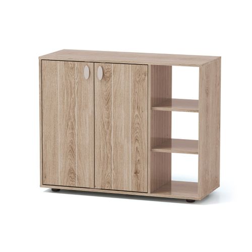 Meuble à Chaussures Avec Portes Range-chaussures à 3 Niveaux Avec Étagères Ouvertes Réglables