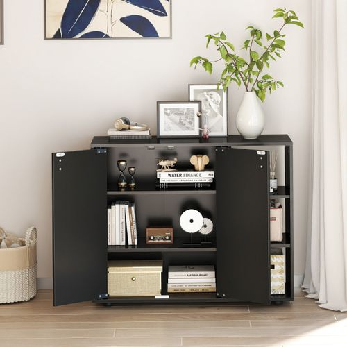 Meuble à Chaussures Range-chaussures à 3 Niveaux Avec Étagères Réglables 80 X 31 X 64,5cm Noir