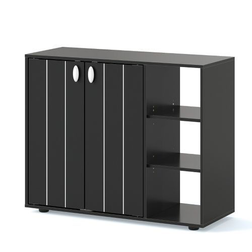 Meuble à Chaussures Range-chaussures à 3 Niveaux Avec Étagères Réglables 80 X 31 X 64,5cm Noir