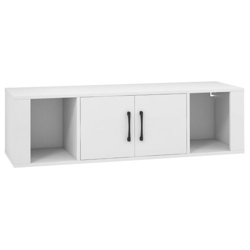 Meuble TV Murale à 2 Portes Meuble De Rangement Suspendue 108 X 33 X 30,5 Cm Blanc