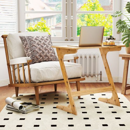 Table D'Appoint Table De Chevet En Forme De Z Bambou 75 X 40 X 70 Cm Naturel