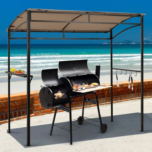 Tonnelle Barbecue Exterieur De 216 Cm Cadre En Métal Imperméable Abri Barbecue Avec Étagère