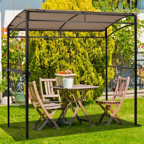 Tonnelle Barbecue Exterieur De 216 Cm Cadre En Métal Imperméable Abri Barbecue Avec Étagère