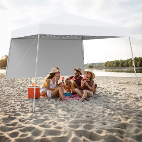 Tonnelle De Jardin 3x3m Tente Réception Pliant Avec Sac à Dos Portable Protection Solaire Blanc