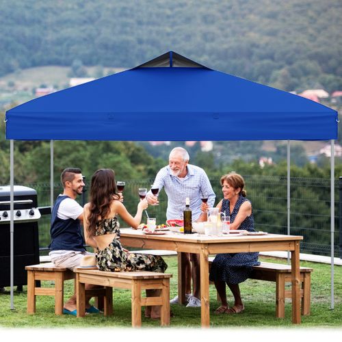 Tonnelle De Jardin 295x295cm Tente Réception Pliant Avec Central à Un Clic Bleu