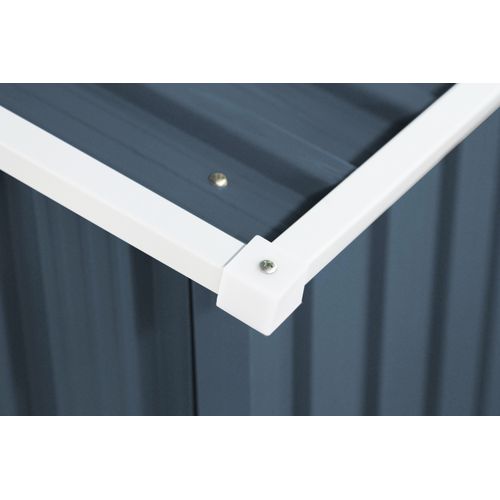 Abri De Jardin Métal Cabane à Outils Tôle Galvanisée 2 Portes 2 Fenêtres 213x127x185cm Gris