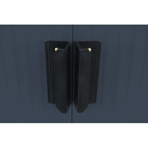 Abri De Jardin Métal Cabane à Outils Tôle Galvanisée 2 Portes 2 Fenêtres 213x127x185cm Gris