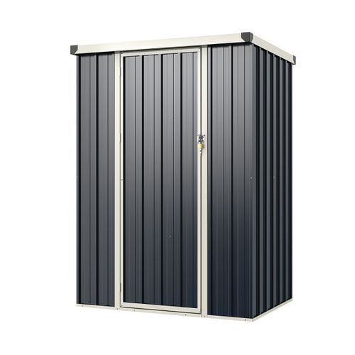 Abri De Jardin Extérieur Métal Acier Antirouille Avec Porte Verrouillable 117x89x162cm Gris