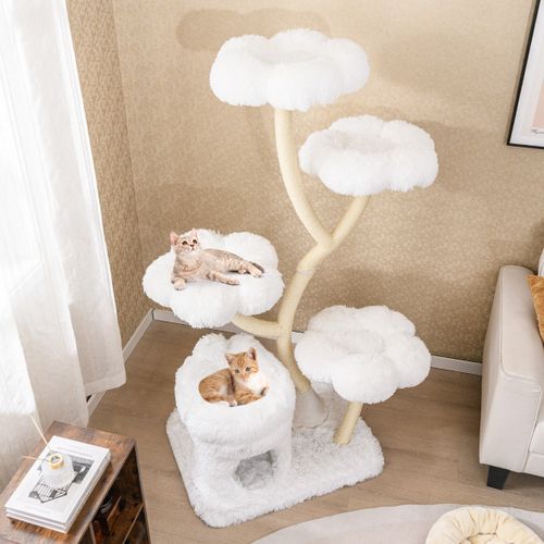 Arbre à Chat De 165cm Tour à Chat D'escalade Avec 4 Plateformes Rembourrée Poteaux De Grattage