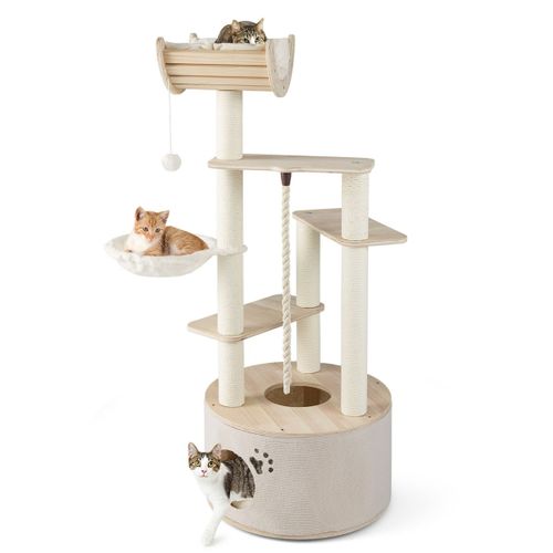Arbre à Chat En Bois D'intérieur Tour Pour Chat à Plusieurs Niveaux Avec Condo Perchoir