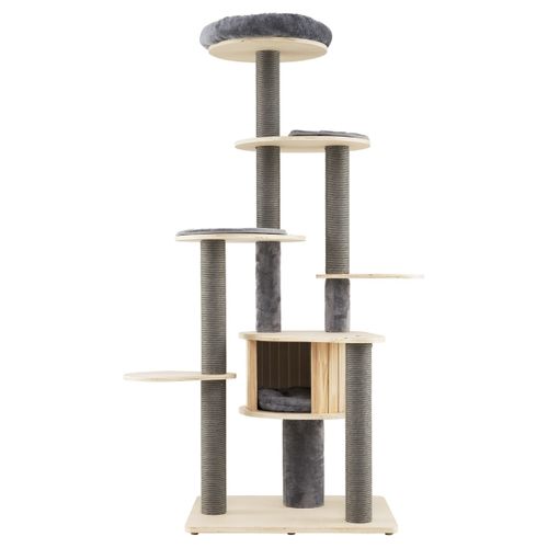 Arbre à Chat Haut De 172cm Tour à Chat Multi-niveaux Avec Perchoir Supérieur Rembourré Condo Privé