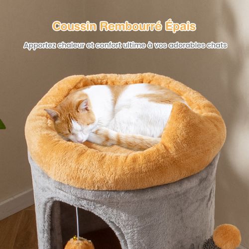 Arbre à Chat Mignon Avec 2 Condos Confortables 2 Boules En Peluche Suspendues Perchoir Supérieur