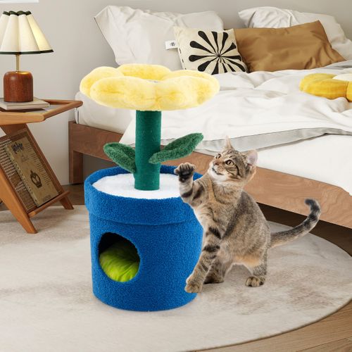 Arbre à Chat Mignon Pour Chats D'intérieur Tour Pour Chatons Avec Perchoir Rembourré En Fleur