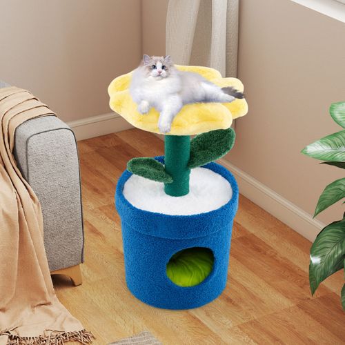 Arbre à Chat Mignon Pour Chats D'intérieur Tour Pour Chatons Avec Perchoir Rembourré En Fleur