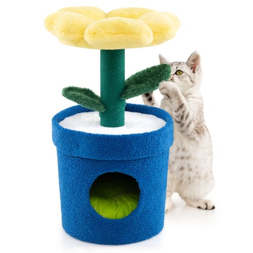 Arbre à Chat Mignon Pour Chats D'intérieur Tour Pour Chatons Avec Perchoir Rembourré En Fleur