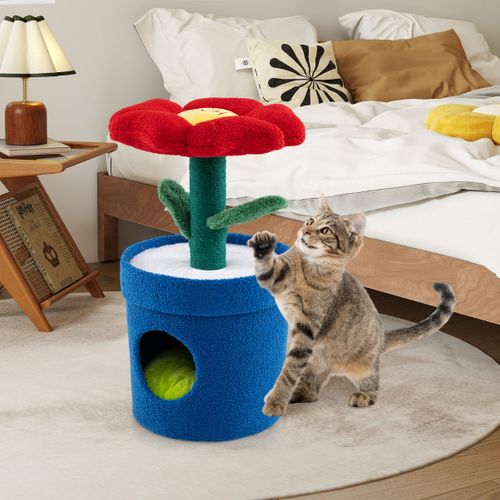 Arbre à Chat Mignon Pour Chats D'intérieur Tour Pour Chatons Avec Perchoir Rembourré En Fleur