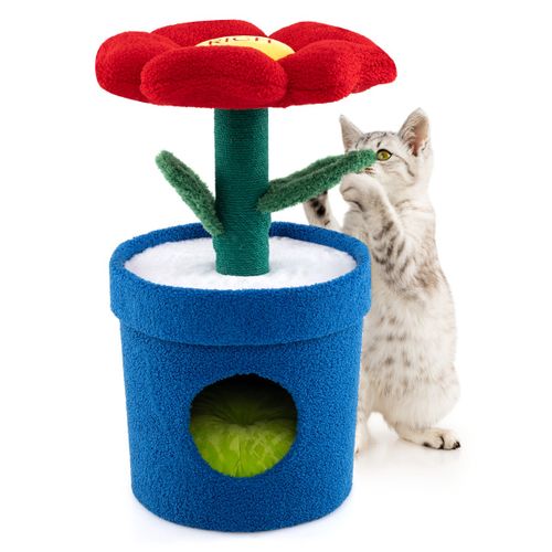 Arbre à Chat Mignon Pour Chats D'intérieur Tour Pour Chatons Avec Perchoir Rembourré En Fleur