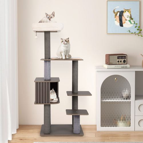 Arbre à Chat Multi-niveaux Pour Chat D'intérieur Tour à Chat De 151cm De Haut Avec Perchoir