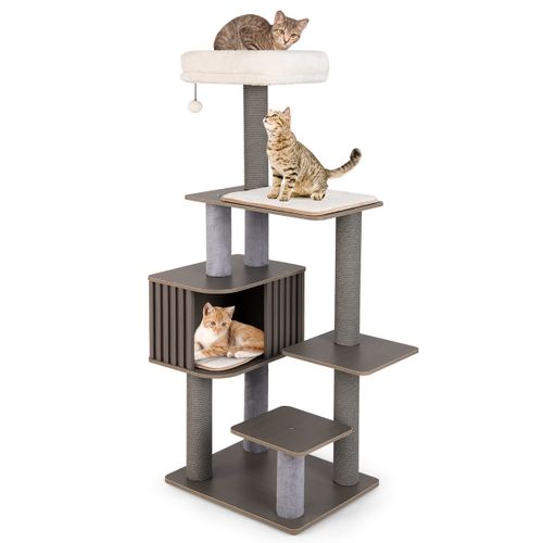 Arbre à Chat Multi-niveaux Pour Chat D'intérieur Tour à Chat De 151cm De Haut Avec Perchoir