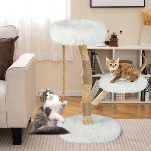 Arbre à Chat Tour En Bois Pour Chat Avec Perchoir Centre D'activité En Bois Massif Pour Chat