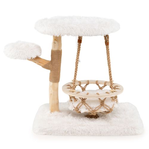 Arbre à Chat Tour Pour Chats Avec Berceau Suspendu Pot De Grattage En Jute Perchoir Plateforme