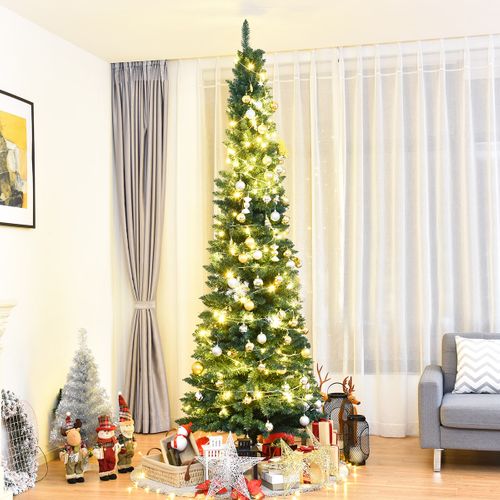 Arbre De Noël 270cm Pvc Artificiel Longiligne Solide Sapin De Noël Non Lumineux 400 Branches Vert