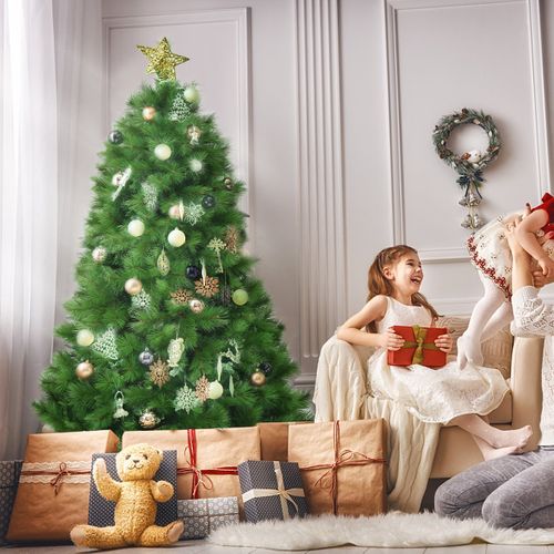 Arbre De Noël Artificiel 180cm Avec 586 Branches Et Support En Fer Sapin De Noël Artificiel