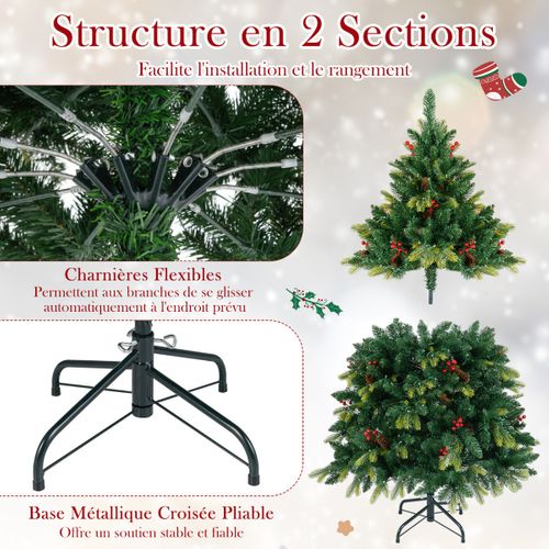Arbre De Noël Artificiel Pré-éclairé Avec Télé Lumières Rgb Multicolores Branches En Peetpvc