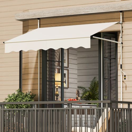 Auvent Rétractable Manuel 200x300cm Hauteur Réglable Pare-soleil Extérieur Avec Manivelle Canopée