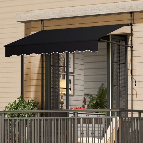 Auvent Rétractable Manuel 200x300cm Hauteur Réglable Pare-soleil Extérieur Avec Manivelle Canopée