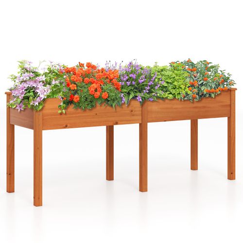 Bac De Jardin Surélevé Pour Extérieur Avec Pieds Bac à Plantes En Bois Avec Panneau Diviseur Trous