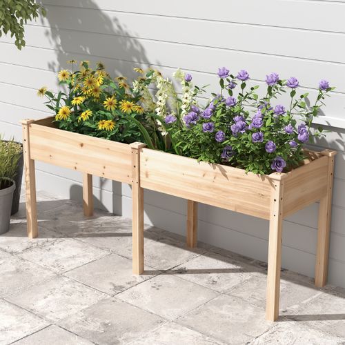Bac De Jardin Surélevé Pour Extérieur Avec Pieds Bac à Plantes En Bois Avec Panneau Diviseur