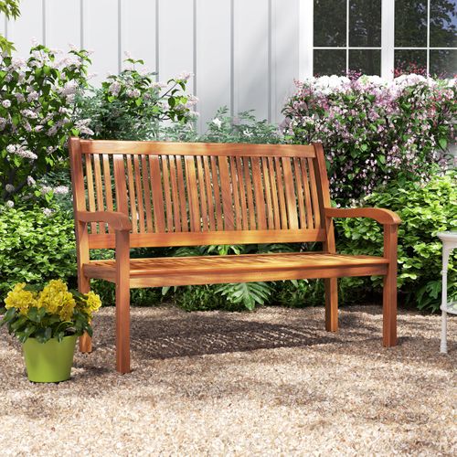 Banc De Jardin En Bois Avec Dossier Et Accoudoir Large Idéal Pour Balcon Jardin Bord De Piscine