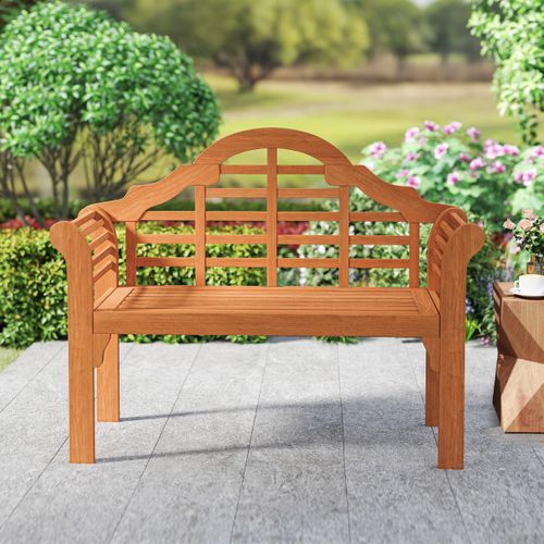 Banc De Jardin Pliable En Bois D'acacia 2 Places 123x54x96cm Banquette De Jardin Extérieure