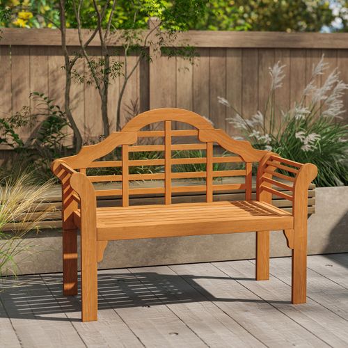 Banc De Jardin Pliable En Bois D'acacia 2 Places 123x54x96cm Banquette De Jardin Extérieure