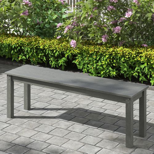 Banc De Jardin Pour 2-3 Personnes Banc Dextérieur Sans Dossier Résistant Aux Intempéries Gris