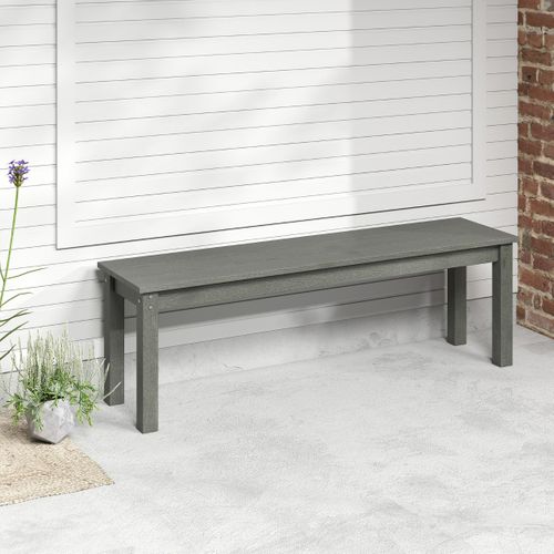Banc De Jardin Pour 2-3 Personnes Banc Dextérieur Sans Dossier Résistant Aux Intempéries Gris