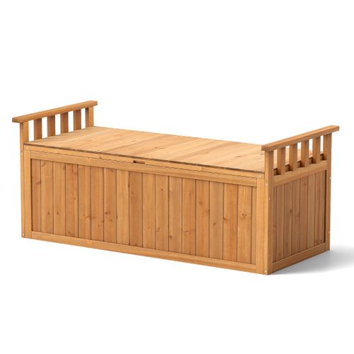 Banc De Rangement En Bois Banc D'extérieur à 2 Places De 209 L Avec Accoudoirs Coffre De Stockage
