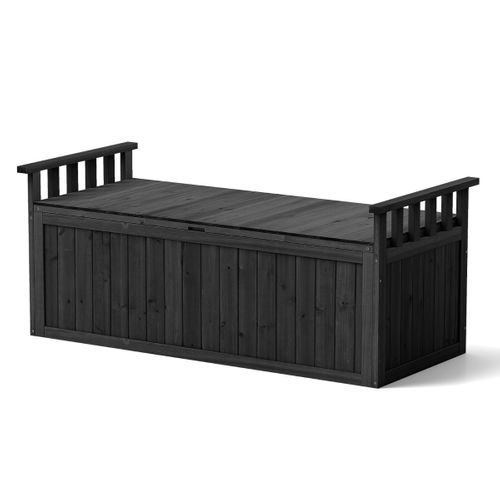 Banc De Rangement En Bois Banc D'extérieur à 2 Places De 209 L Avec Accoudoirs Coffre De Stockage