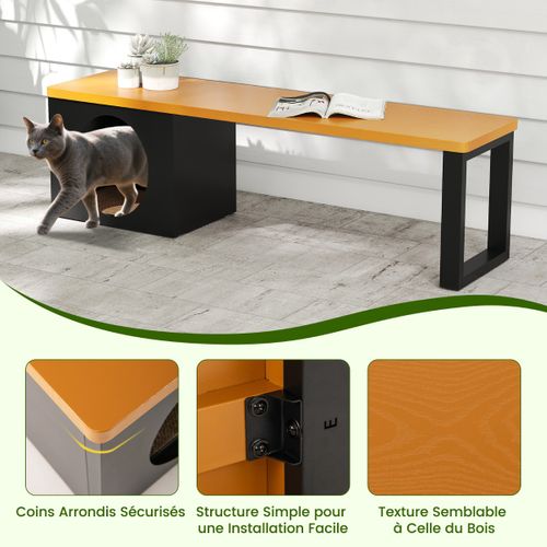 Banc Extérieur En Métal De 150cm Avec Maison Siège Pour 3 Personnes Capacité De Charge De 450kg