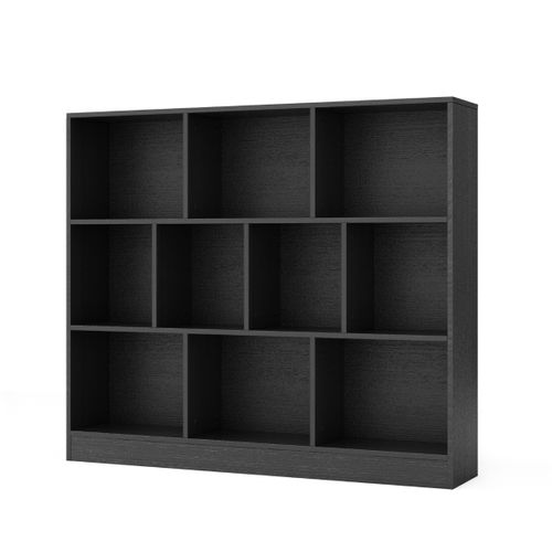 Bibliothèque à 10 Cases Armoire De Rangement Autoportante à 3 Niveaux Kits Anti-basculement