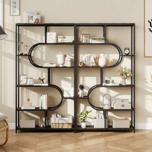 Bibliothèque à 8 Niveaux Étagère Industrielle Avec Étagères Ouvertes Étagère Haute Autoportante