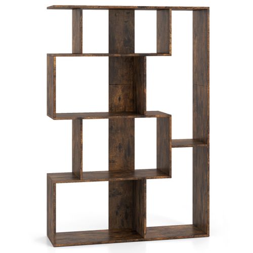 Bibliothèque Géométrique à 6 Cubes Kits Anti-basculement Étagère De Rangement Autoportante Café