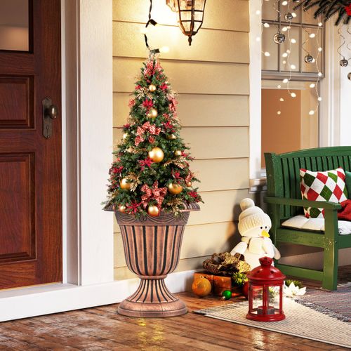 Lot De 2 Jardinières Vintage Pots De Fleurs En Plastique Avec Base De Piédestal Et Trou Bronze