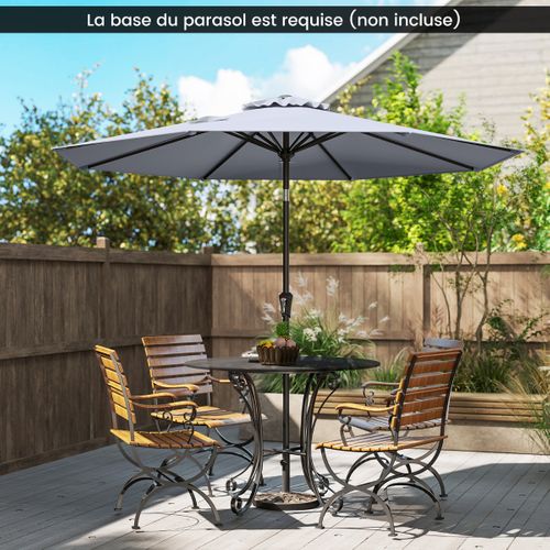 Parasol De Patio 270cm Parasol Extérieur Résistant Au Soleil Avec Inclinaison à Bouton-poussoir